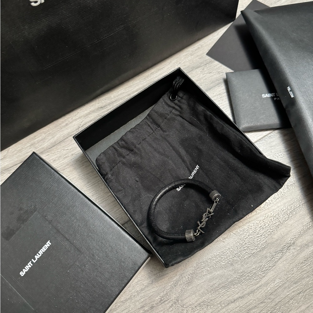 Saint Laurent Leather Bracelet ( small )